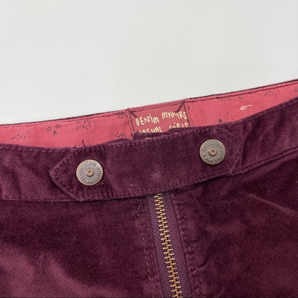 🐯2/$15🐯 ZARA Girls Zip Skirt in Burgundy Velvet - Picture 4 of 11